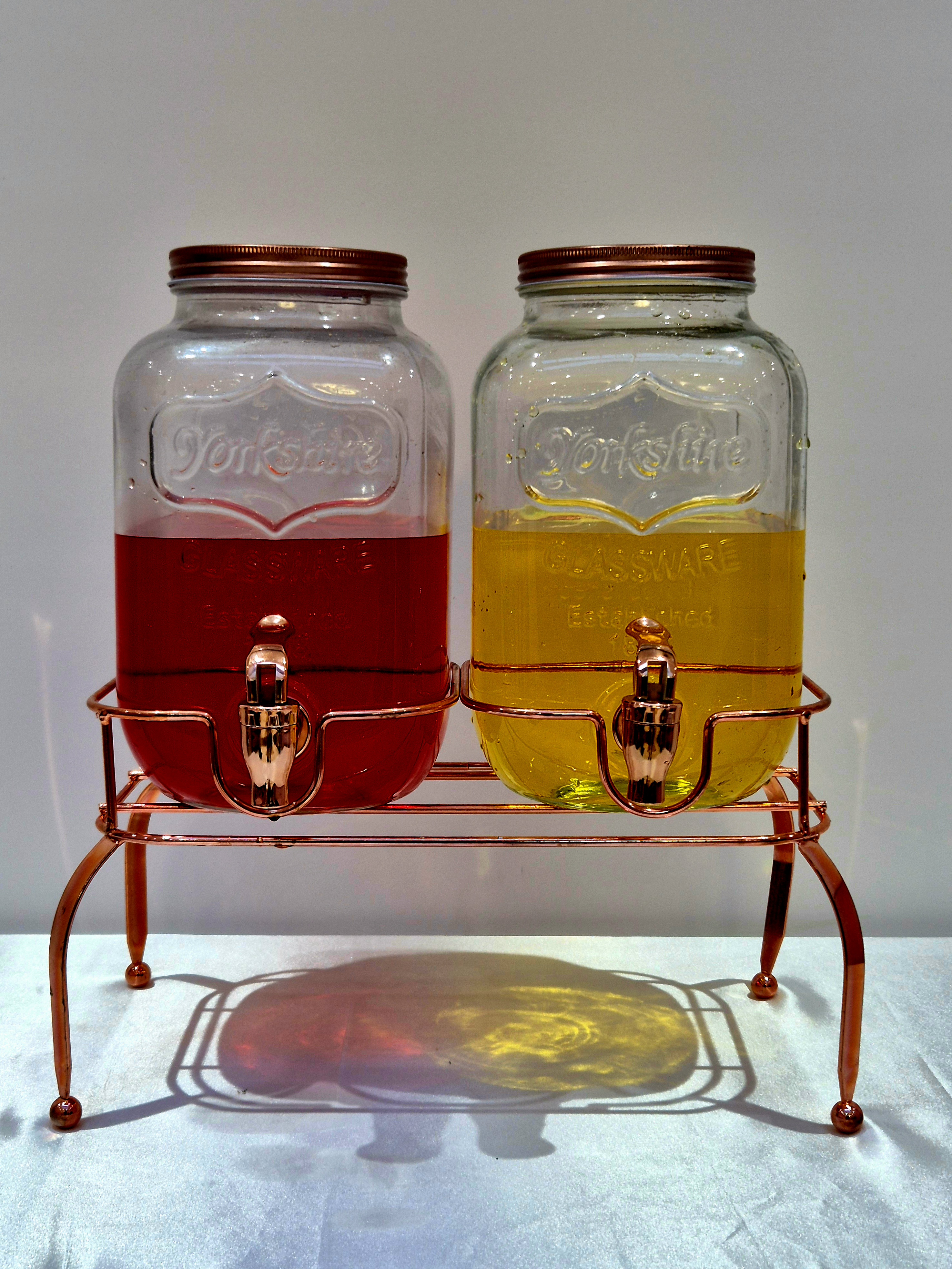 Rose Gold Drink Dispenser Jars - Set of 2